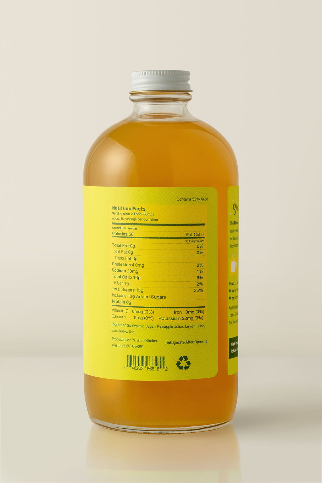 Pineapple Sour Syrup, 16 ounce